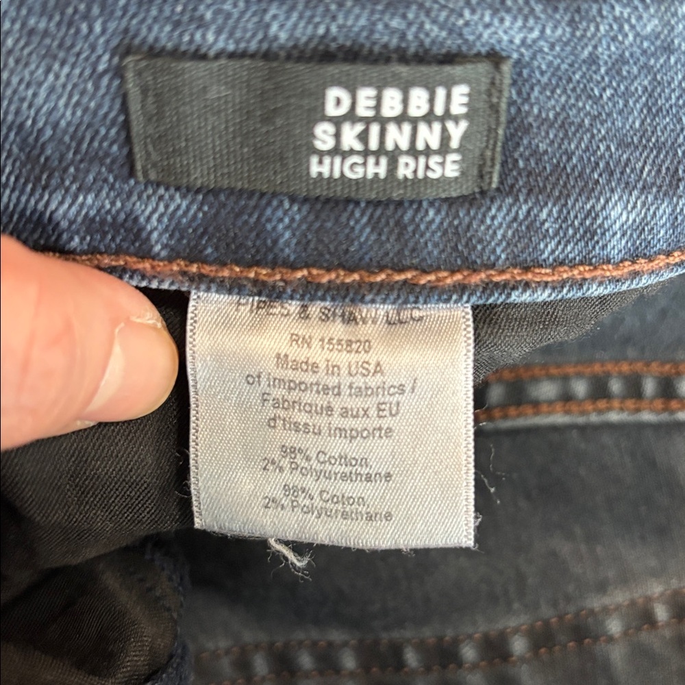 Veronica Beard Debbie High-Rise Skinny Jeans Button Fly Dark Wash Raw Hem 27 - Picture 14 of 15